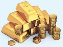gold blocks and coins