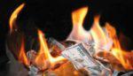 money in flames