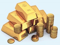 gold bars and gold coins
